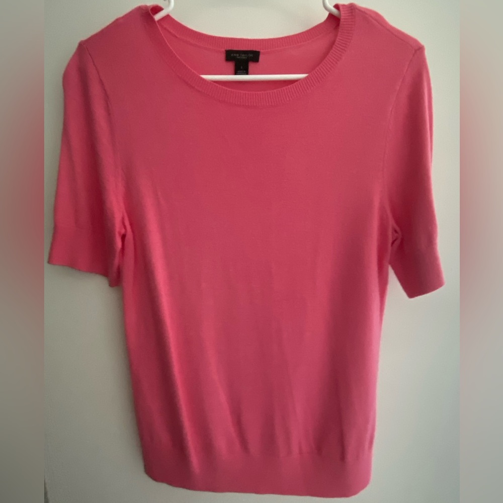 Women Pink Short Sleeve Sweater